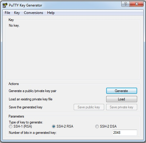 The Puttygen Interface