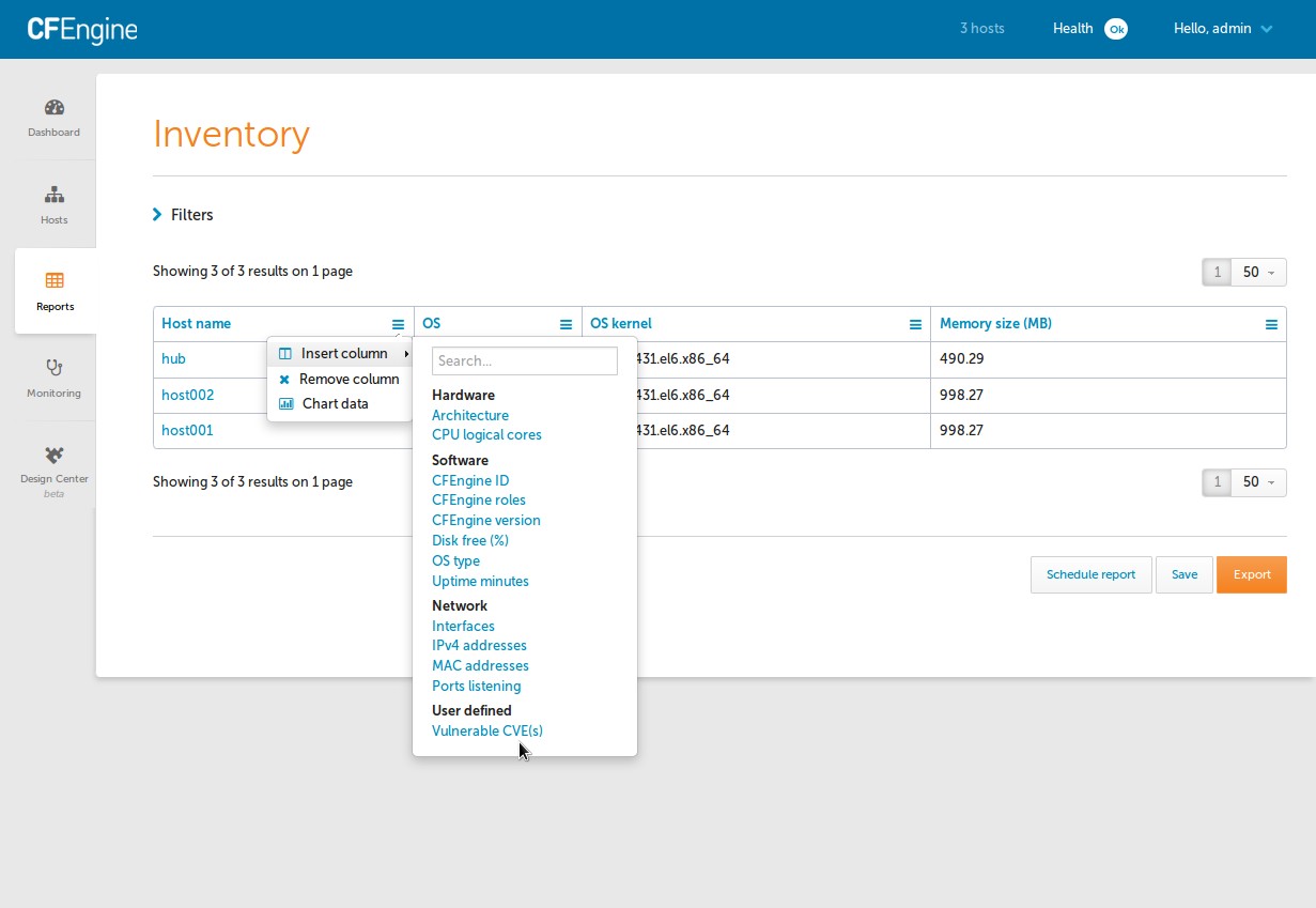 A new Inventory attribute &lsquo;Vulnerable CVE(s)&rsquo; is available