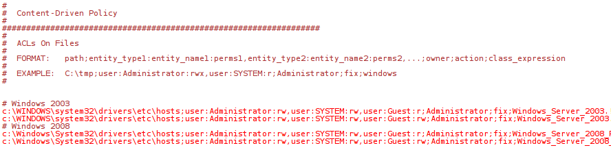 ACLs input file