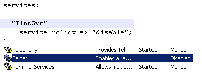 Disabled Windows service