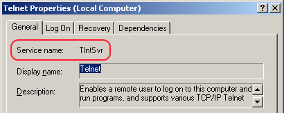 Windows service name and Display name
