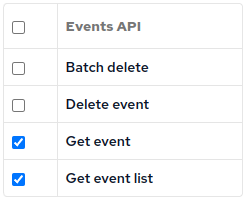 Events API - Get event list & Get event RBAC